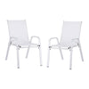 Gardeon 2PC Outdoor Dining Chairs Stackable Lounge Chair Patio Furniture White