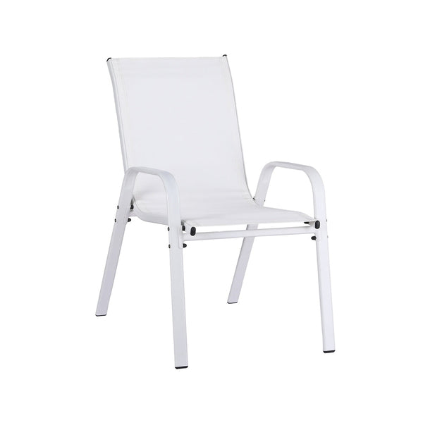 Gardeon 6PC Outdoor Dining Chairs Stackable Lounge Chair Patio Furniture White Awezingly