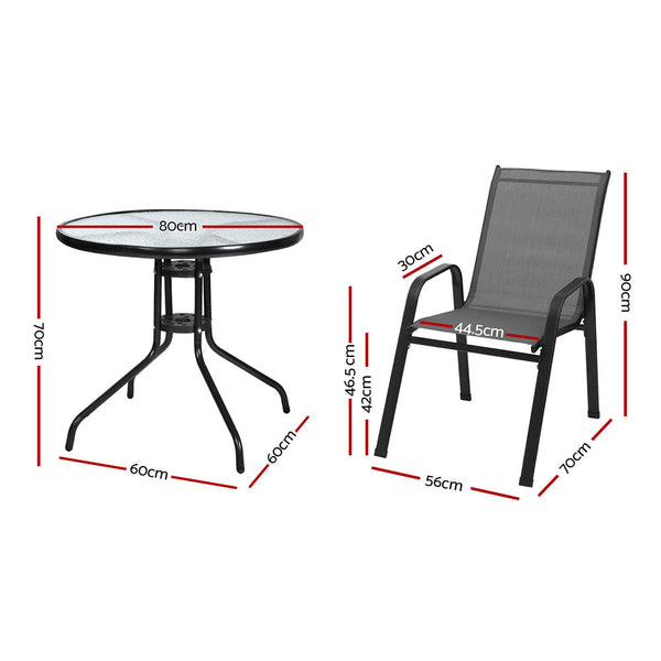 Gardeon Outdoor Dining Set Table and Chairs Patio Garden Furniture Bistro Set Awezingly