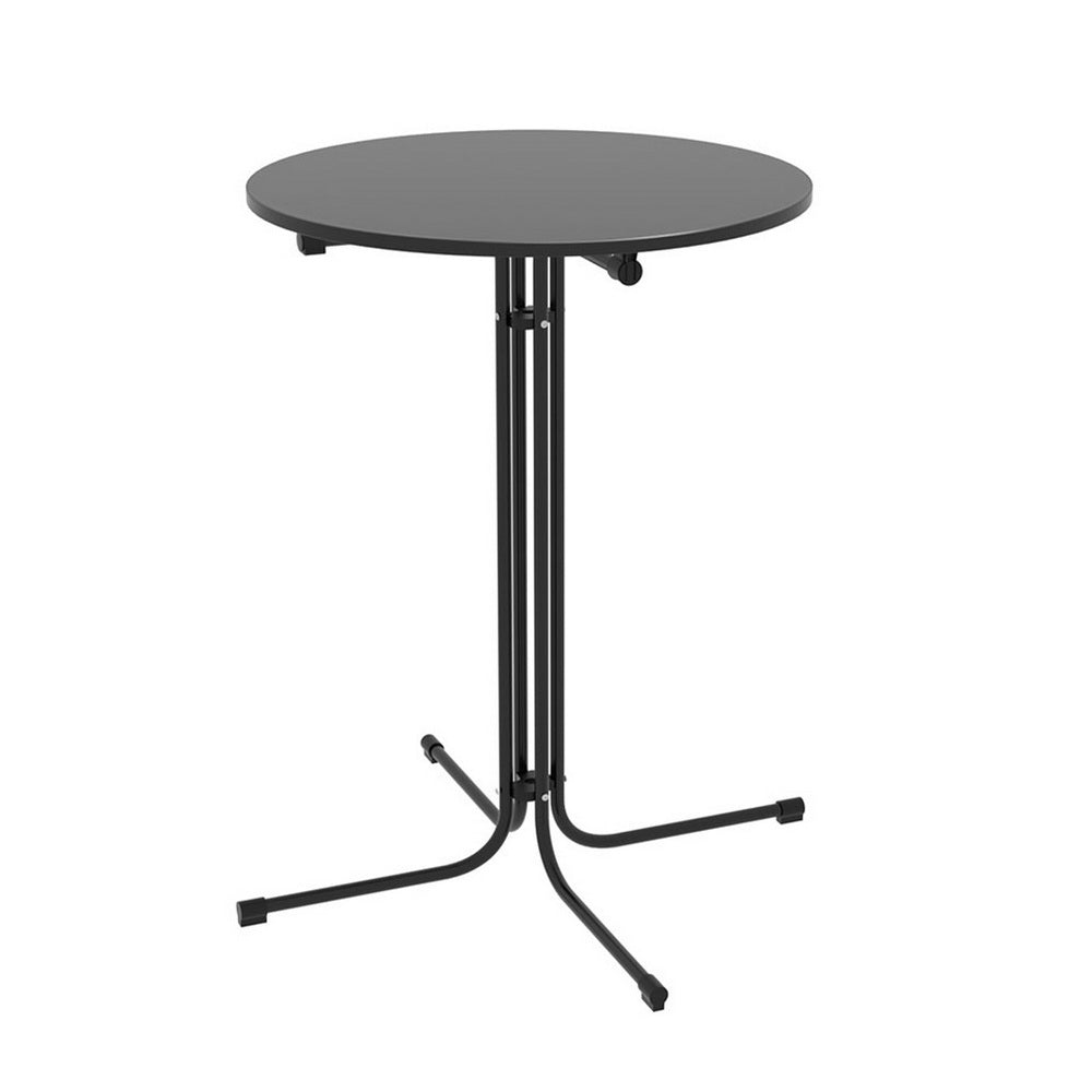Gardeon Outdoor Bar Table Round Folding Desk Top 109cm Patio Furniture Black Gardeon