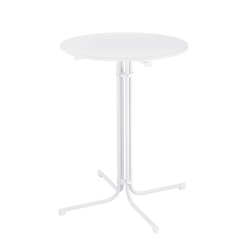Gardeon Outdoor Bar Table Round Folding Desk Top 109cm Patio Furniture White Gardeon