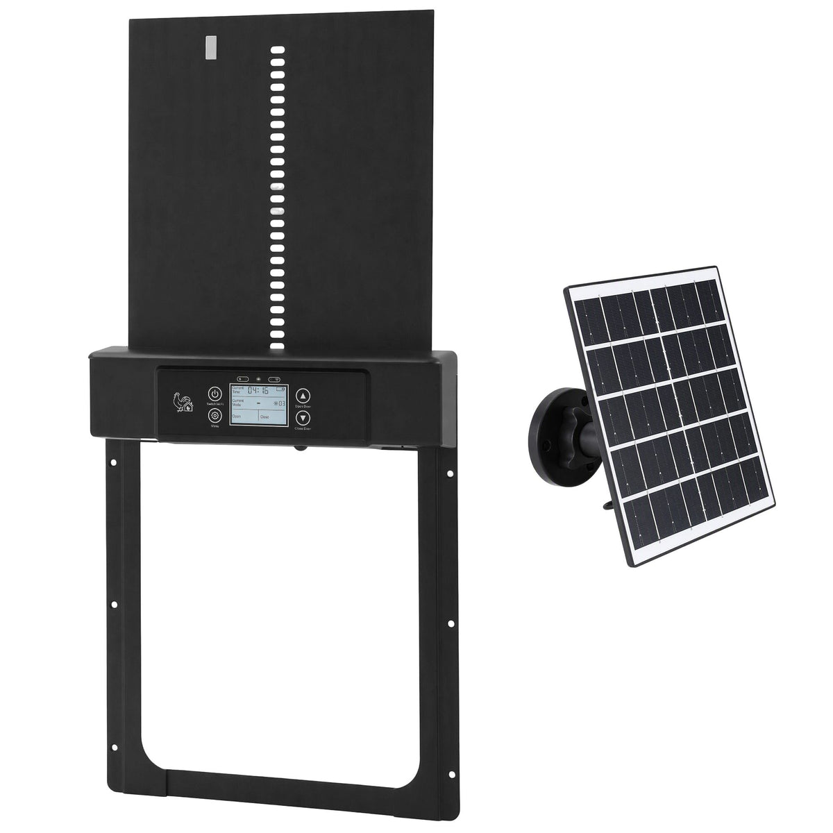 Giantz Automatic Chicken Coop Door 37cm Solar Powered Smart App Control Black Awezingly