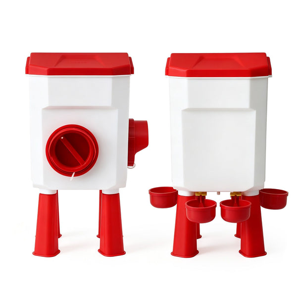 Giantz 8kg Chicken Feeder and 7L Waterer Set Large Capacity Poultry Drinker Kit Awezingly