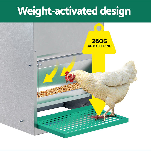 Giantz Automatic Chicken Feeder Port Coop Chick Poultry Treadle Self Opening Awezingly