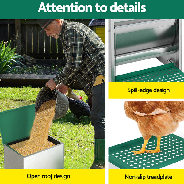 Giantz Automatic Chicken Feeder Port Coop Chick Poultry Treadle Self Opening Awezingly