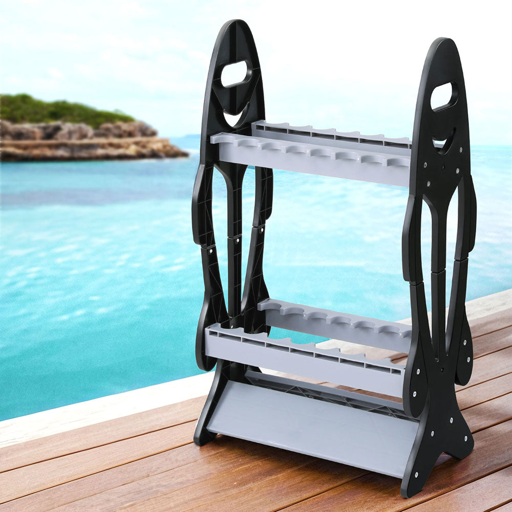 Seamanship Fishing Rod Holder 16 Storage Rack Fishing Pole Stand Garage Organizer Holds Does Not Apply