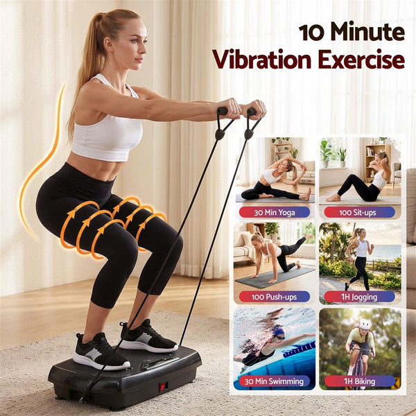 Everfit Vibration Plate Exercise Machine Full Body Shaker Workout Vibrate Fitness Platform with Bluetooth, 150KG Capacity, 150Speed Levels Vibrating Plate for Home Women Men, Black Awezingly