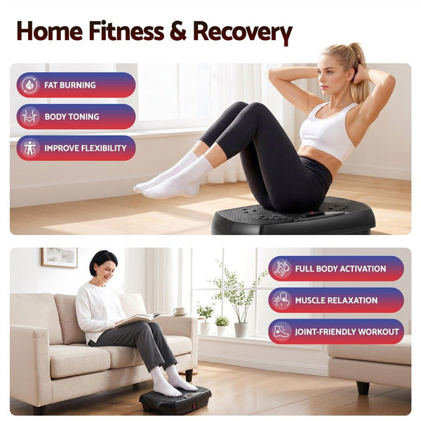 Everfit Vibration Plate Exercise Machine Full Body Shaker Workout Vibrate Fitness Platform with Bluetooth, 150KG Capacity, 150Speed Levels Vibrating Plate for Home Women Men, Black Awezingly