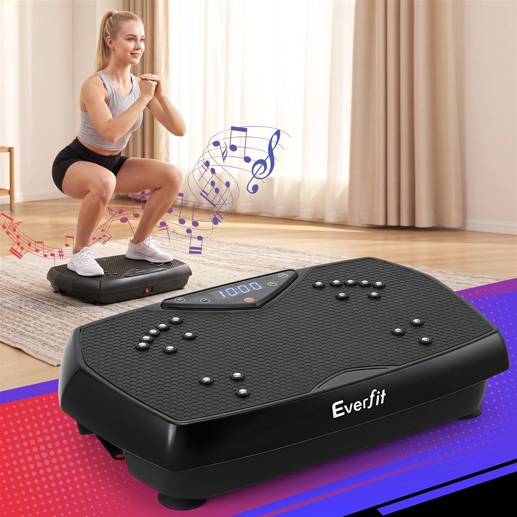 Everfit Vibration Plate Exercise Machine Full Body Shaker Workout Vibrate Fitness Platform with Bluetooth, 150KG Capacity, 150Speed Levels Vibrating Plate for Home Women Men, Black Awezingly