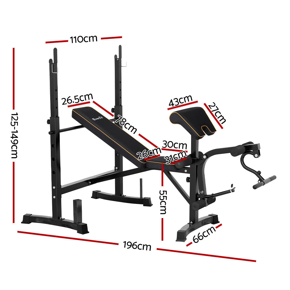 Everfit 10 In 1 Weight Bench Adjustable Home Gym Station Bench Press 330KG Everfit