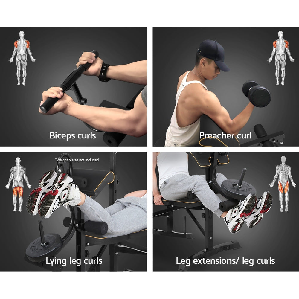 Everfit 10 In 1 Weight Bench Adjustable Home Gym Station Bench Press 330KG Everfit