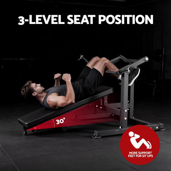 Everfit Chest Press Machine Home Gym Equipment Folding Workout Bench with Independent Arms Black