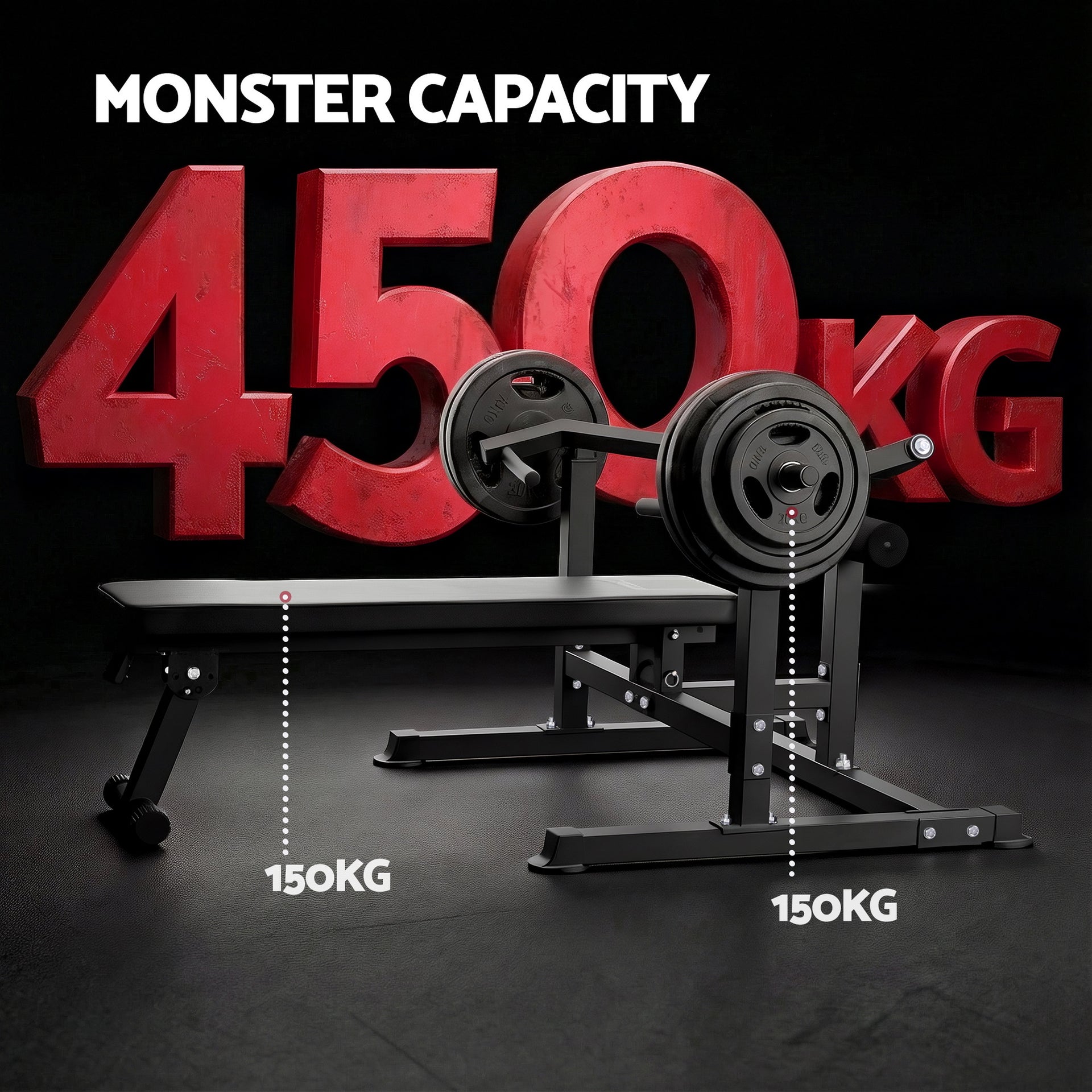 Everfit Chest Press Machine Home Gym Equipment Folding Workout Bench with Independent Arms Black