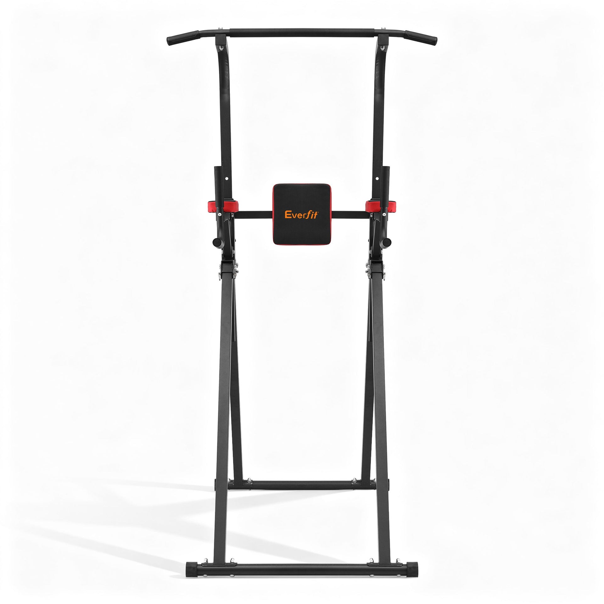 Everfit Chin Up Tower Pull Up Station Adjustable Dip Station Folding Home Gym Black Everfit