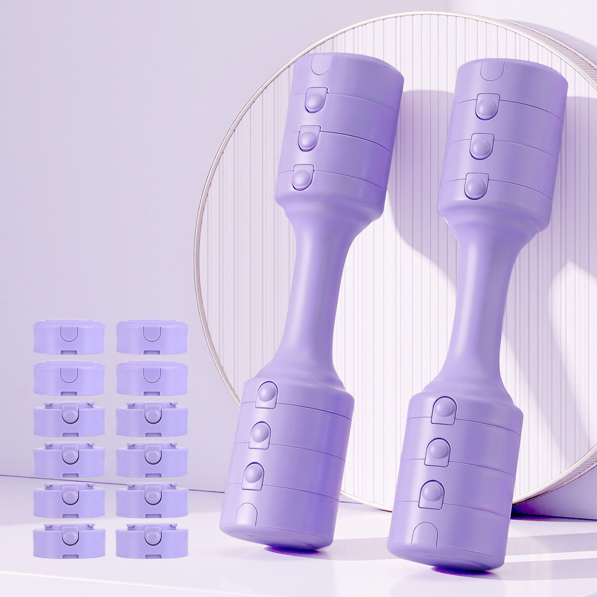 Everfit Adjustable Dumbbell Set 2.5kg x 2 Weights Set 4-in-1 for Women Home Gym Purple Awezingly