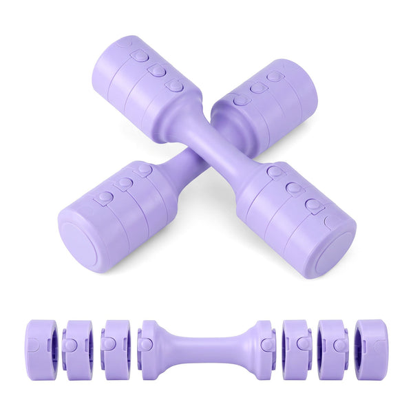 Everfit Adjustable Dumbbell Set 2.5kg x 2 Weights Set 4-in-1 for Women Home Gym Purple Awezingly