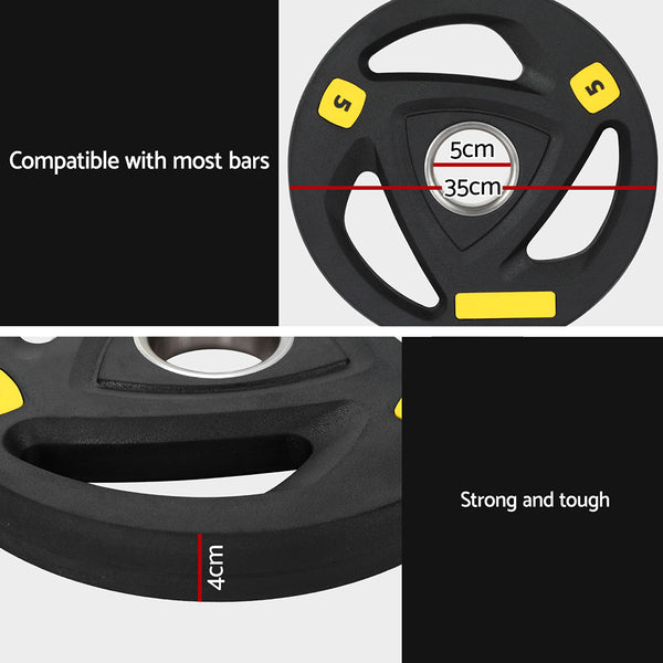 Everfit Weight Plates Standard 5kg Dumbbells Barbells Plate Weight Lifting Home Everfit