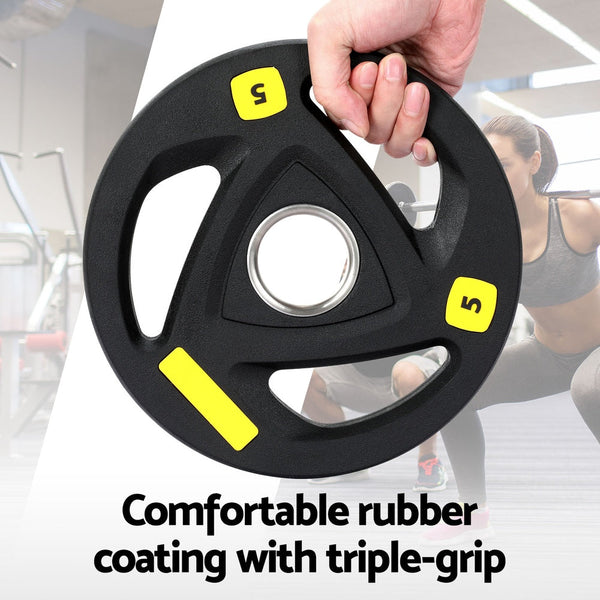 Everfit Barbells Set 16kg 120cm Dumbbells Barbells Plate Weight Lifting Home Gym Everfit