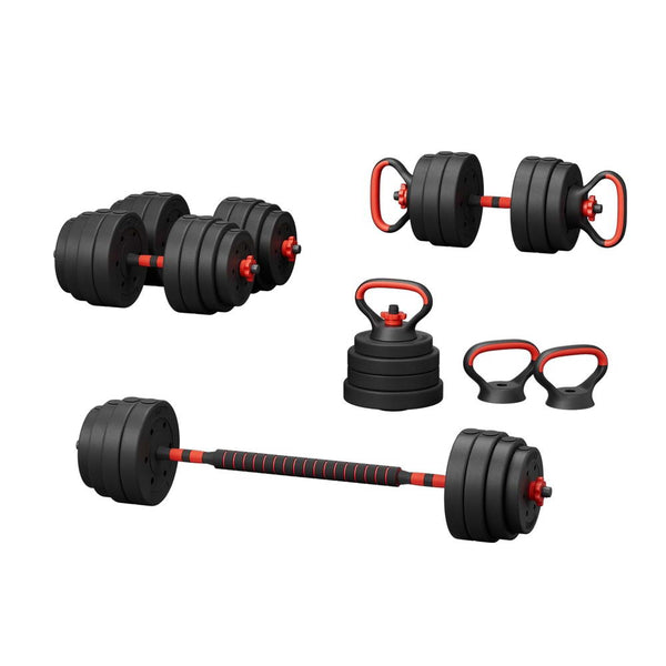 Everfit 40kg Adjustable Dumbbells Set Kettle Bell Weight Plates Barbells Gym Everfit