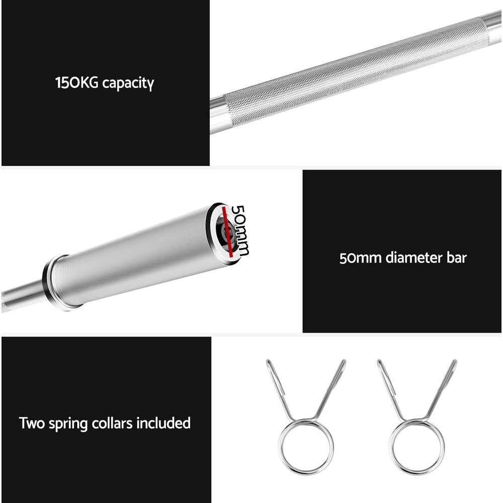 Everfit Barbells Set 56KG 120cm Dumbbells Barbells Plate Weight Lifting Home Gym Lifting Everfit