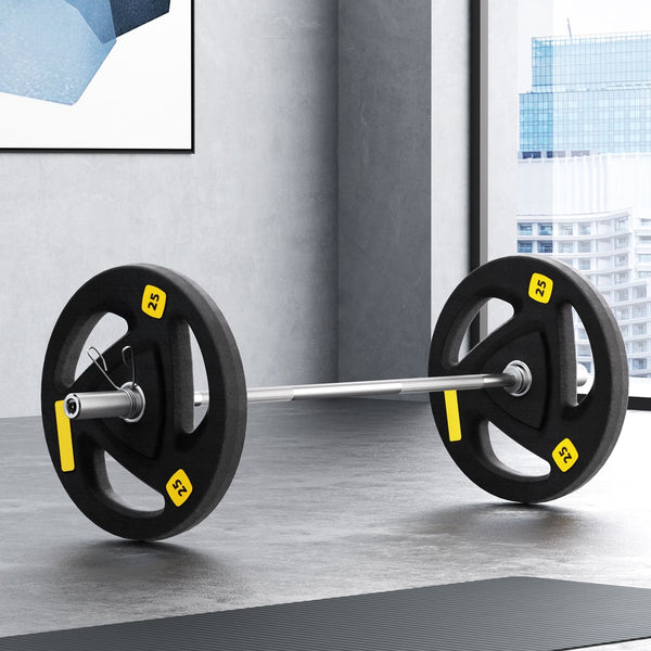 Everfit Barbells Set 56KG 120cm Dumbbells Barbells Plate Weight Lifting Home Gym Lifting Everfit