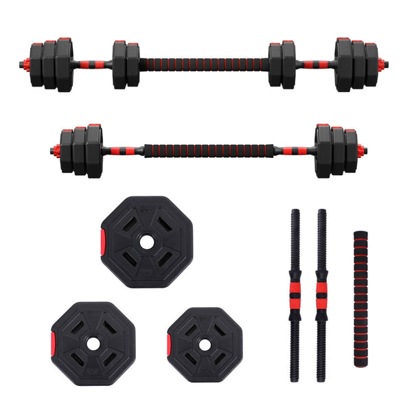 Everfit 20kg Adjustable Dumbbell Barbell Set Weight Plates Home Workout Everfit