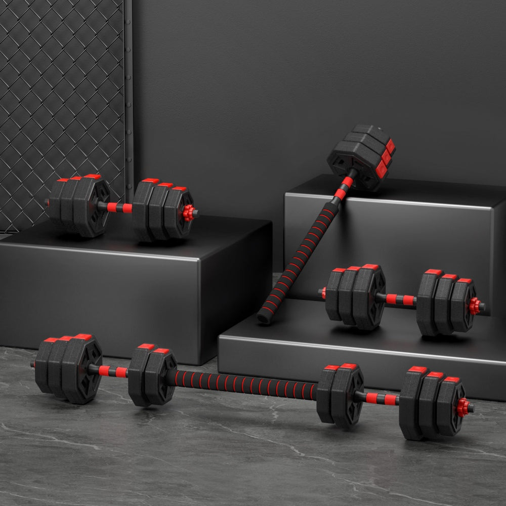 Everfit 20kg Adjustable Dumbbell Barbell Set Weight Plates Home Workout Everfit