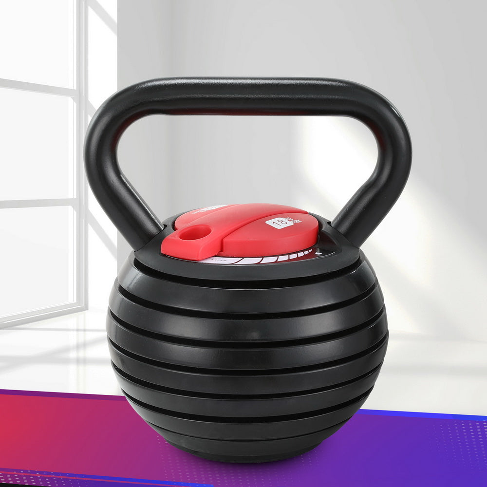 Everfit 18kg Adjustable Kettlebell Set Portable Kettle Bell Weight Dumbbells 10lbs 40lbs Everfit