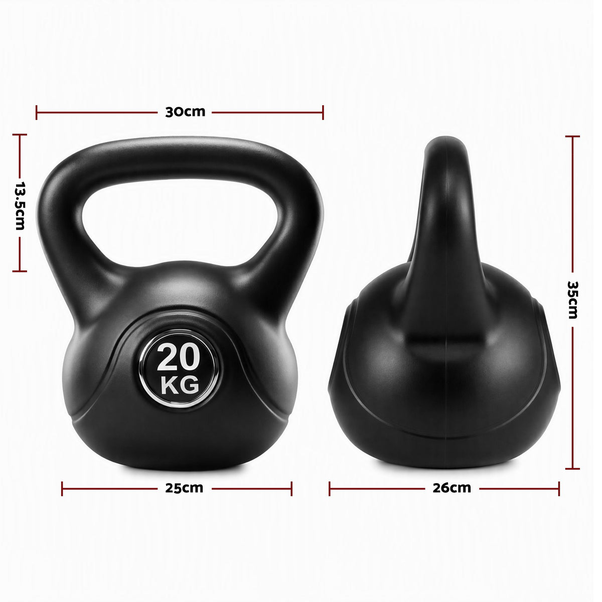 Everfit 20kg Kettlebell Weights Strength Training with Anti-slip Carry Handle & Stable Base Gym Home Awezingly
