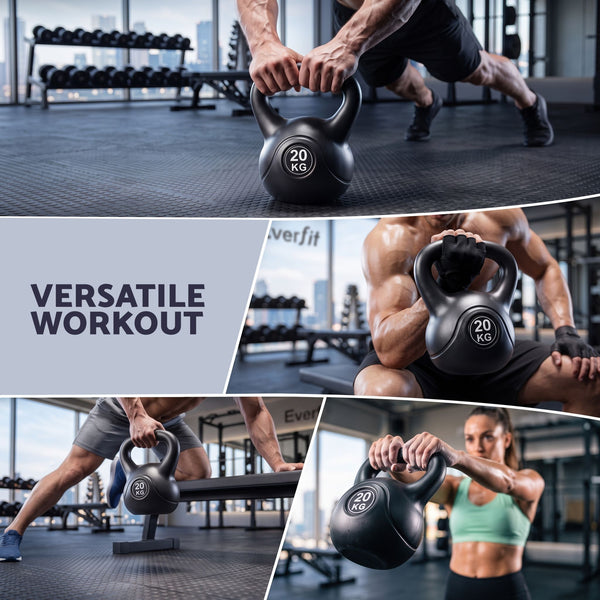 Everfit 20kg Kettlebell Weights Strength Training with Anti-slip Carry Handle & Stable Base Gym Home Awezingly