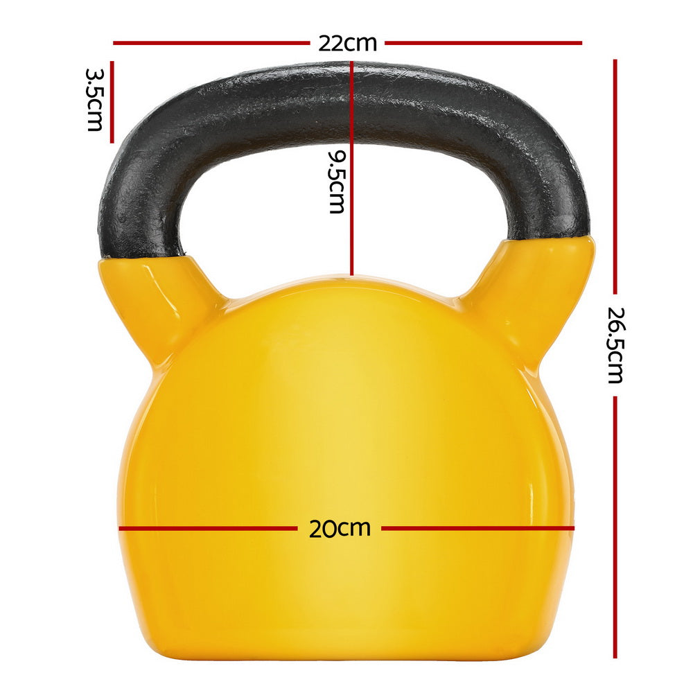 Everfit 20kg Kettlebell Set Weightlifting Bench Dumbbells Kettle Bell Gym Home Everfit