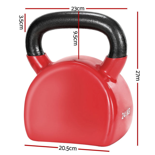 Everfit 24kg Kettlebell Set Weightlifting Bench Dumbbells Kettle Bell Gym Home Everfit