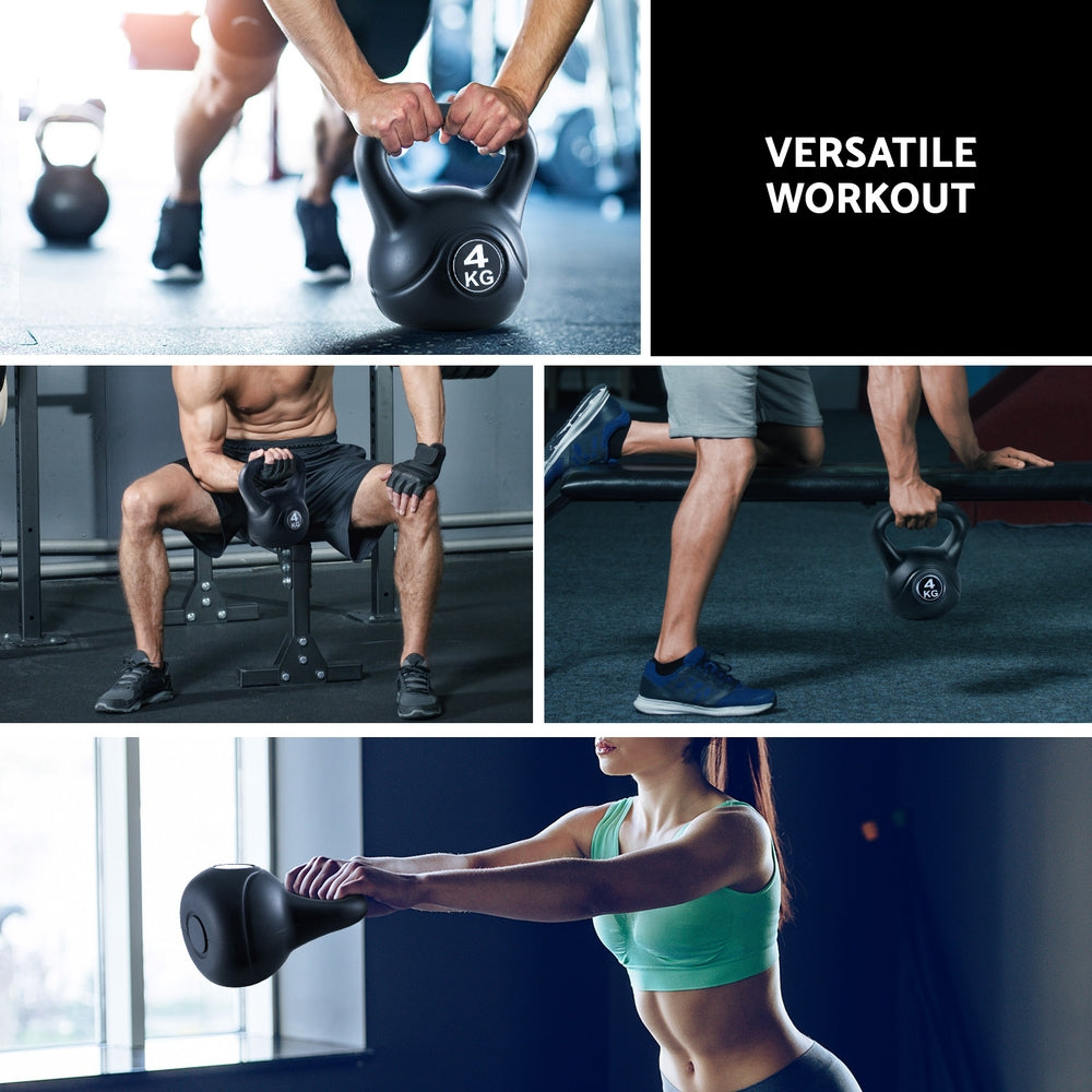 Everfit 4kg Kettlebell Set Weight Lifting Bench Dumbbells Kettle Bell Gym Home Everfit