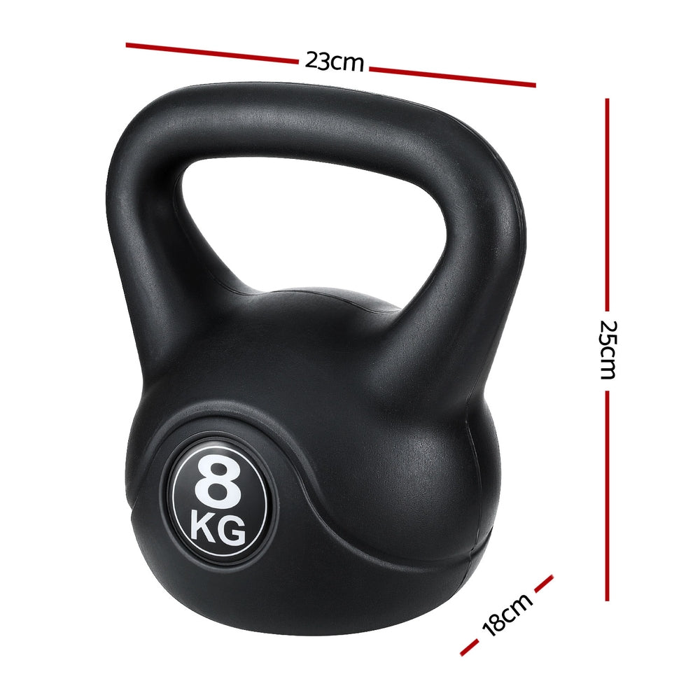 Everfit 8kg Kettlebell Set Weight Lifting Bench Dumbbells Kettle Bell Gym Home Everfit