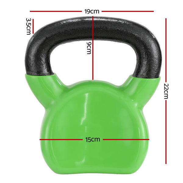Everfit 8kg Kettlebell Set Weightlifting Bench Dumbbells Kettle Bell Gym Home Everfit