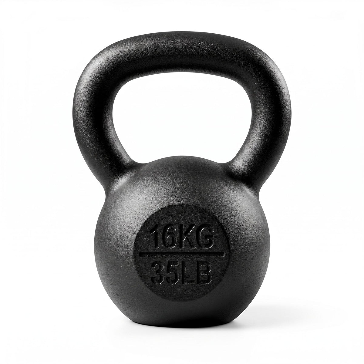 Everfit 16kg Cast Iron Kettlebell Powder Coating Flat Bottom Home Gym Awezingly