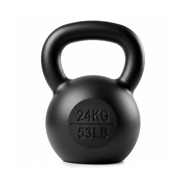 Everfit 24kg Cast Iron Kettlebell Powder Coating Flat Bottom Home Gym Awezingly