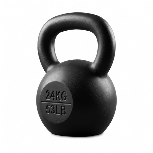 Everfit 24kg Cast Iron Kettlebell Powder Coating Flat Bottom Home Gym Awezingly