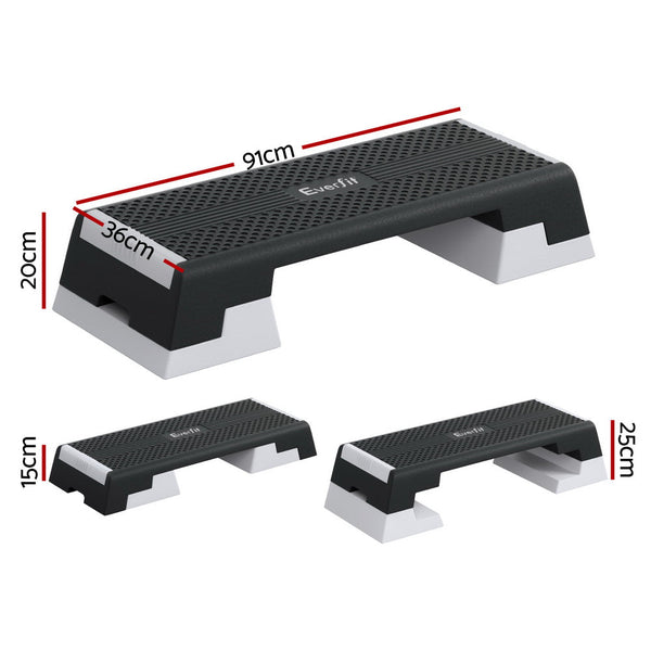 Everfit 3 Level Aerobic Step Adjustable Stepper for Home Workouts Everfit