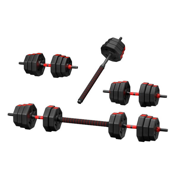 Everfit 40kg Adjustable Dumbbell Barbell Set Weight Plates Home Workout Everfit
