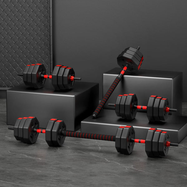 Everfit 40kg Adjustable Dumbbell Barbell Set Weight Plates Home Workout Everfit