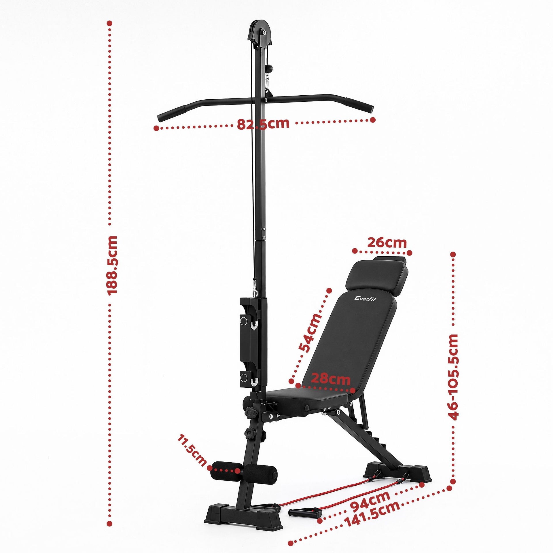 Everfit Adjustable Weight Bench Foldable Multi-Function Weight Bench Everfit