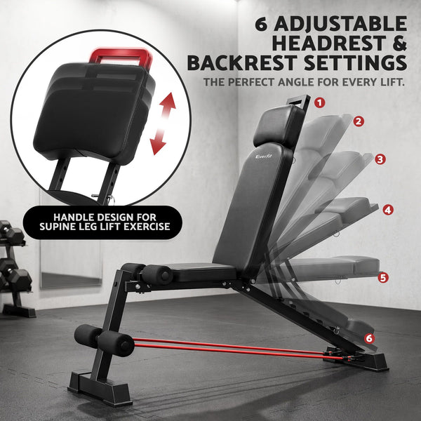 Everfit Adjustable Weight Bench Foldable Multi-Function Weight Bench Everfit