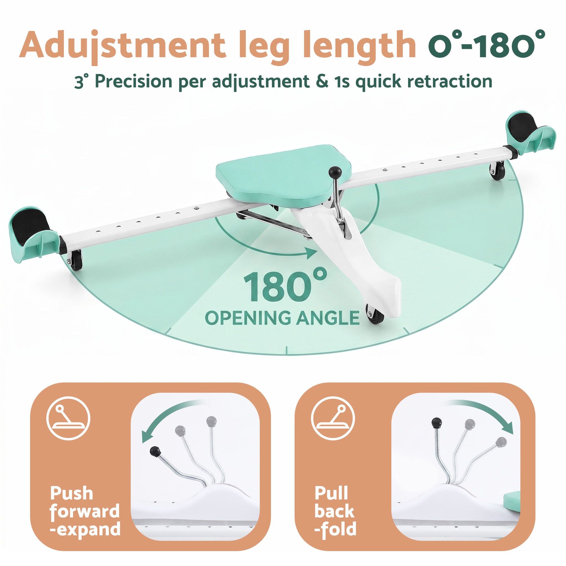 Everfit Leg Stretcher Machine Foldable 180 degree Adjustable Split Machine Green Awezingly