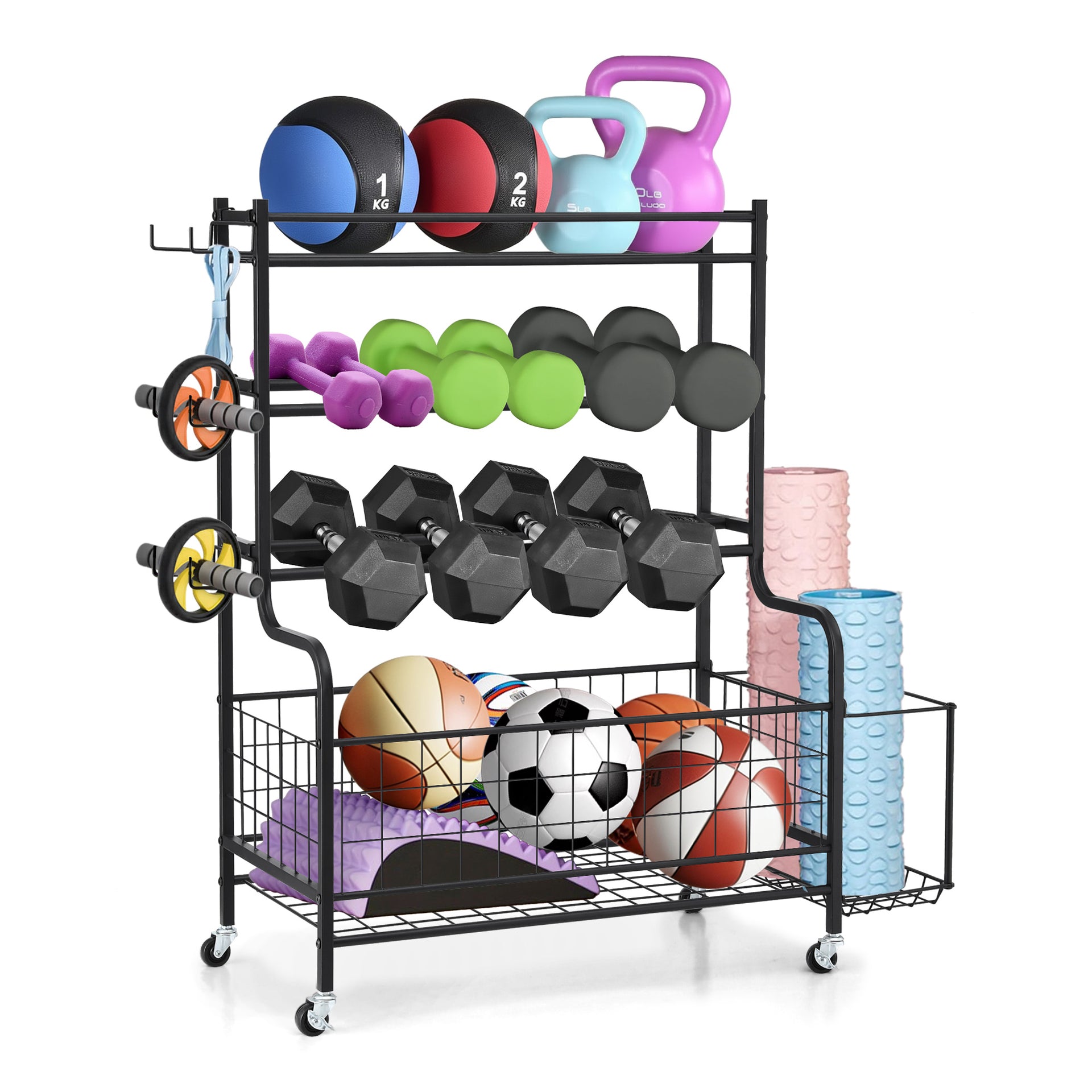 Everfit Dumbbell Rack Weight Rack for Dumbbells Home Gym Storage Black Awezingly
