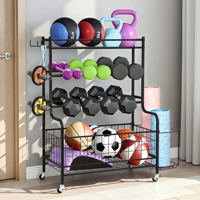 Everfit Dumbbell Rack Weight Rack for Dumbbells Home Gym Storage Black
