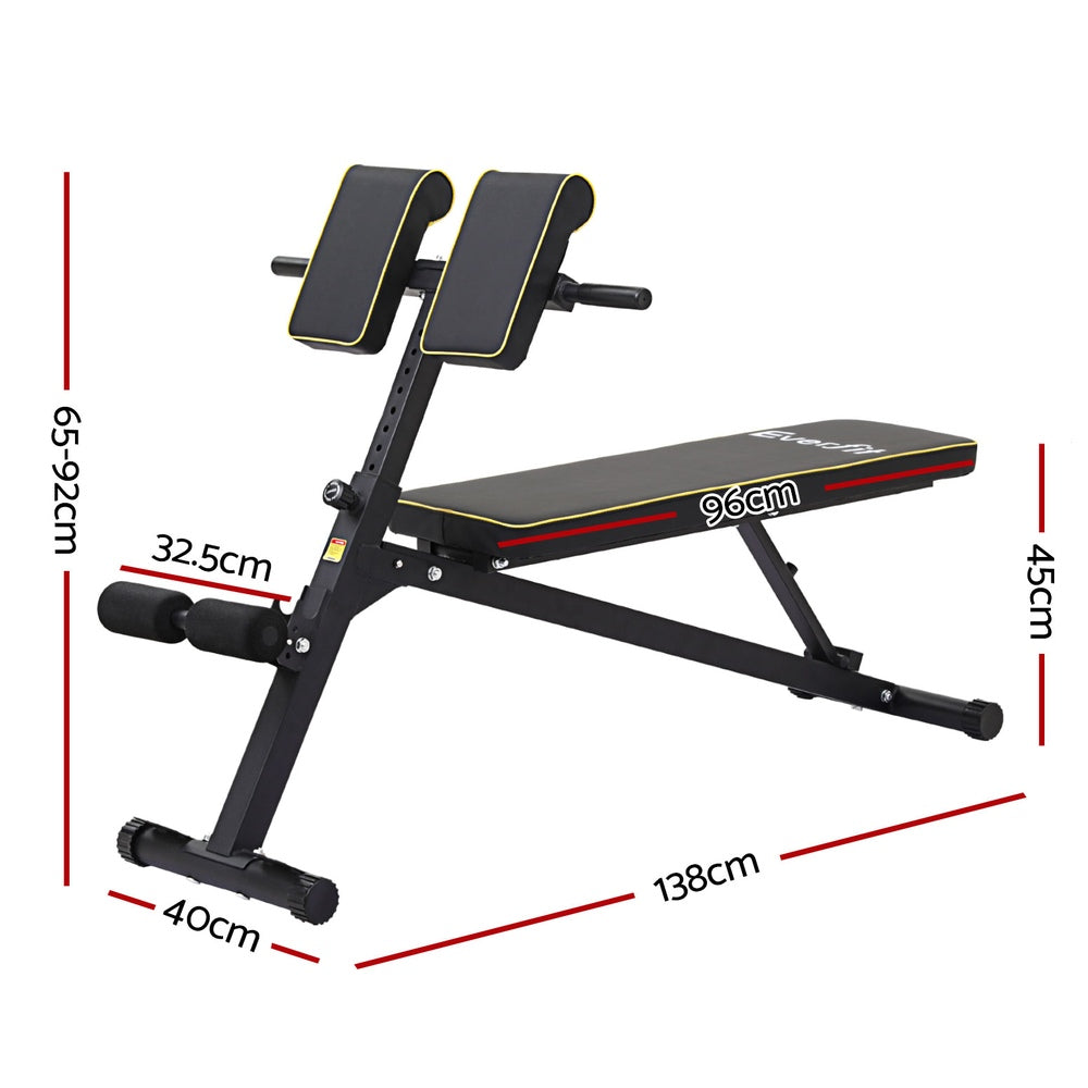 Everfit Roman Chair Adjustable Weight Bench Strength Training Preacher Curls Everfit