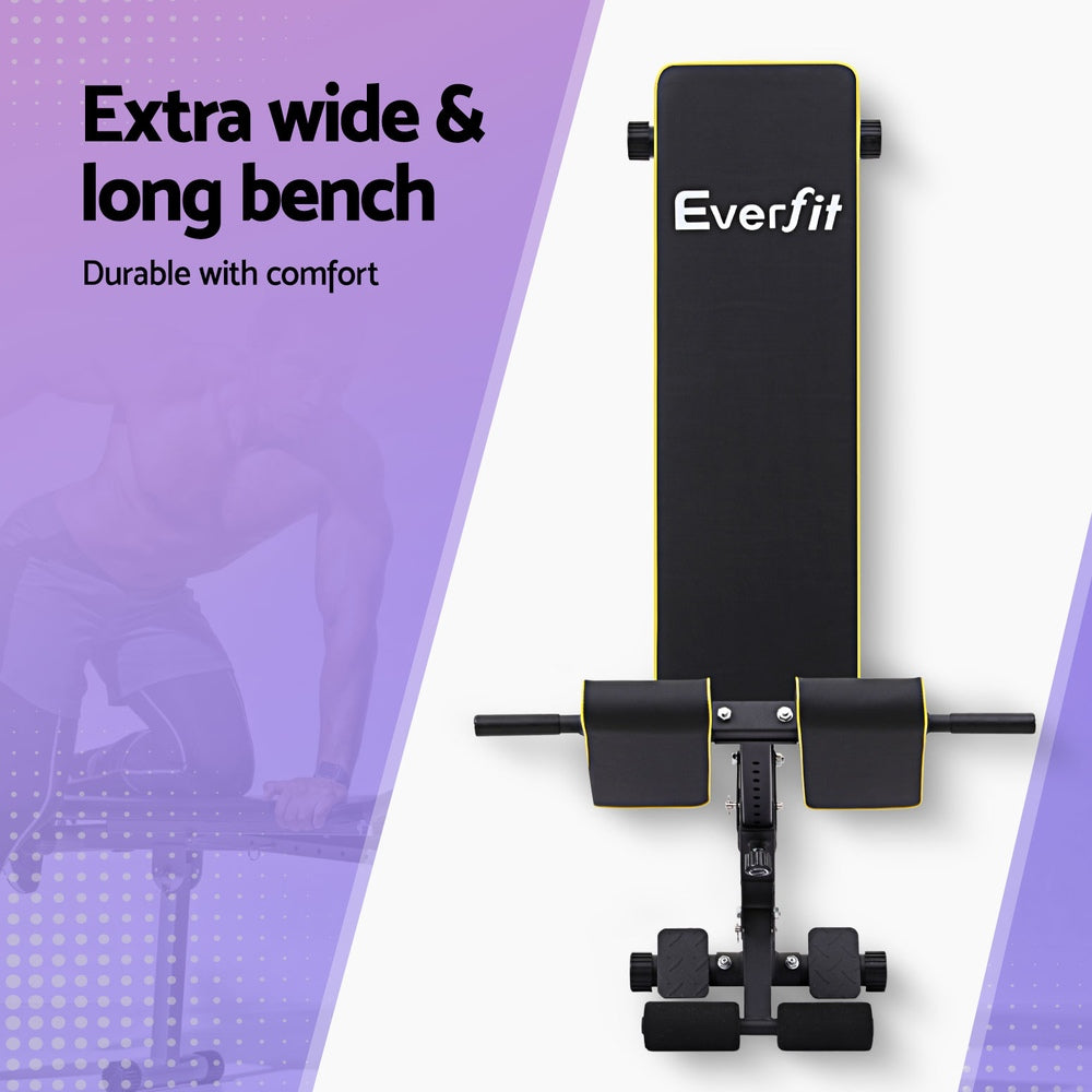 Everfit Roman Chair Adjustable Weight Bench Strength Training Preacher Curls Everfit