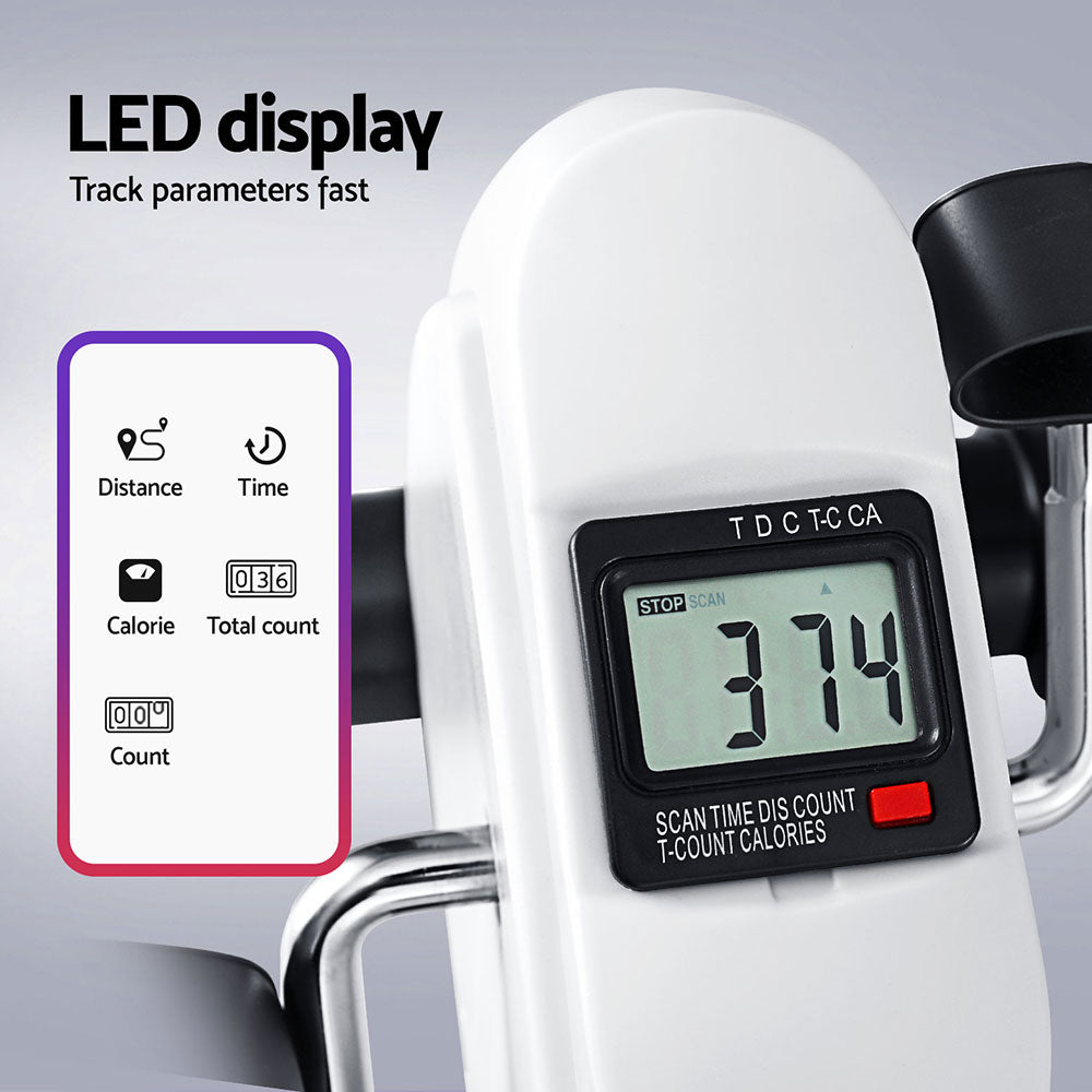 Everfit Pedal Exerciser Mini Exercise Bike Cross Trainer Under Desk Bike White Everfit