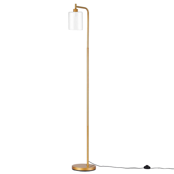 Artiss Floor Lamp Modern Industrial Standing Light with Clear Glass Shade, GoldMetal Tall Lamp for Living Room, Bedroom & Office, Anti-Tipping Weighted Base & Foot Switch (Bulb Not Included) Awezingly